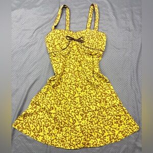 R&K Originals Sundress Sleeveless Spaghetti Strap Mini Green & Brown Size 6P